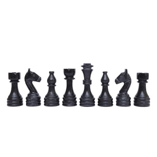 black marble chess pieces figures