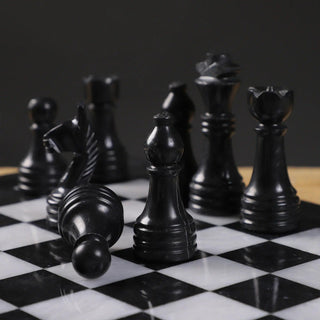 15 Inch Black and White Fancy Chess Set