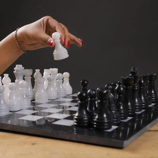  Black and White Marble Chess Set 