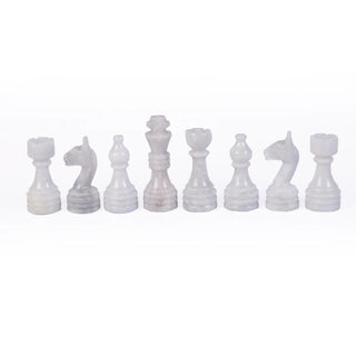 white marble chess set pieces