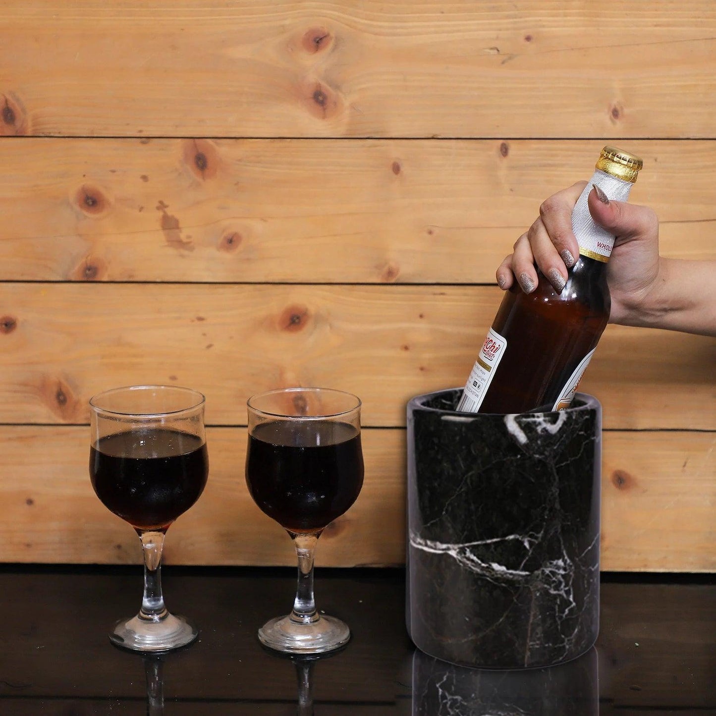  black marble wine cooler