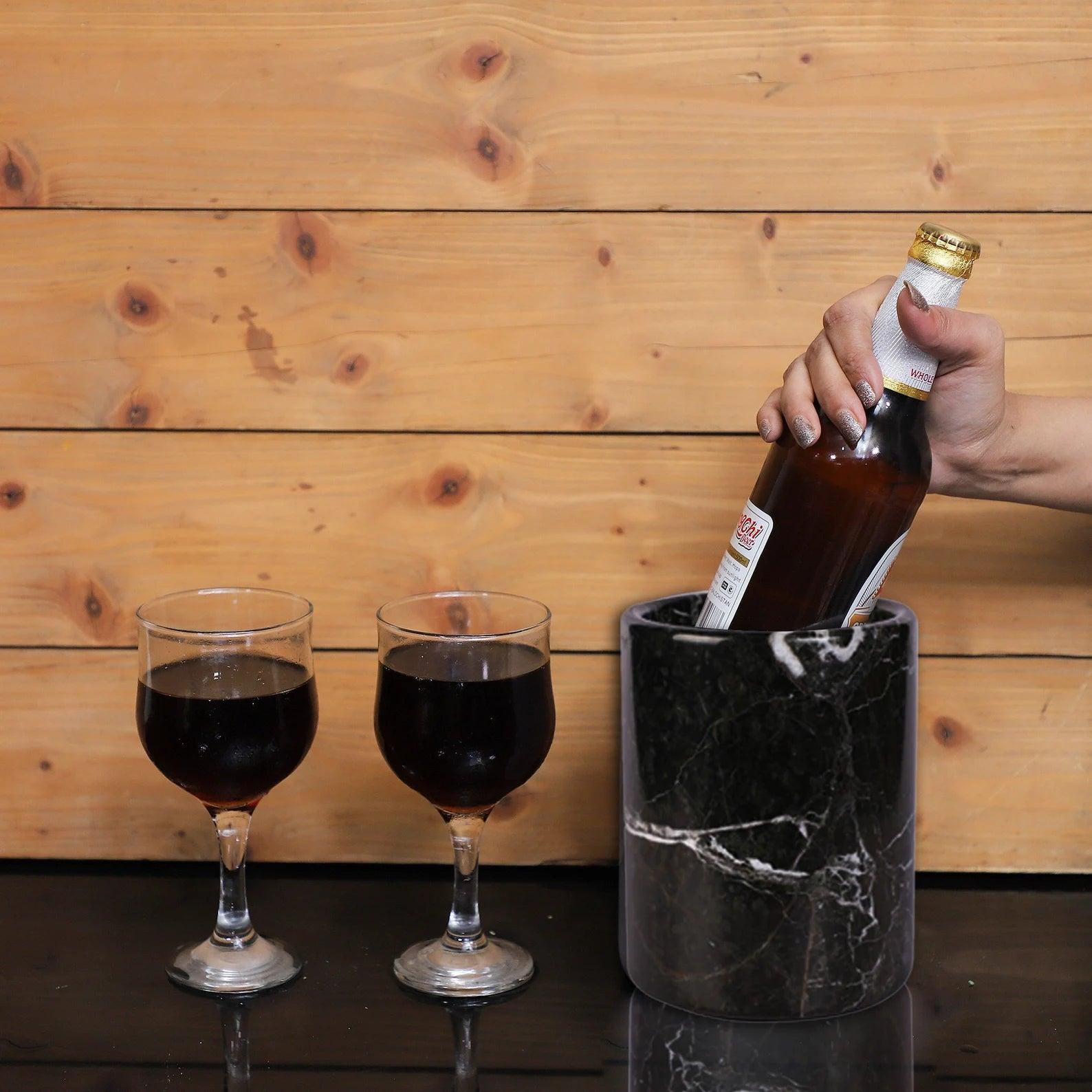  black marble wine cooler