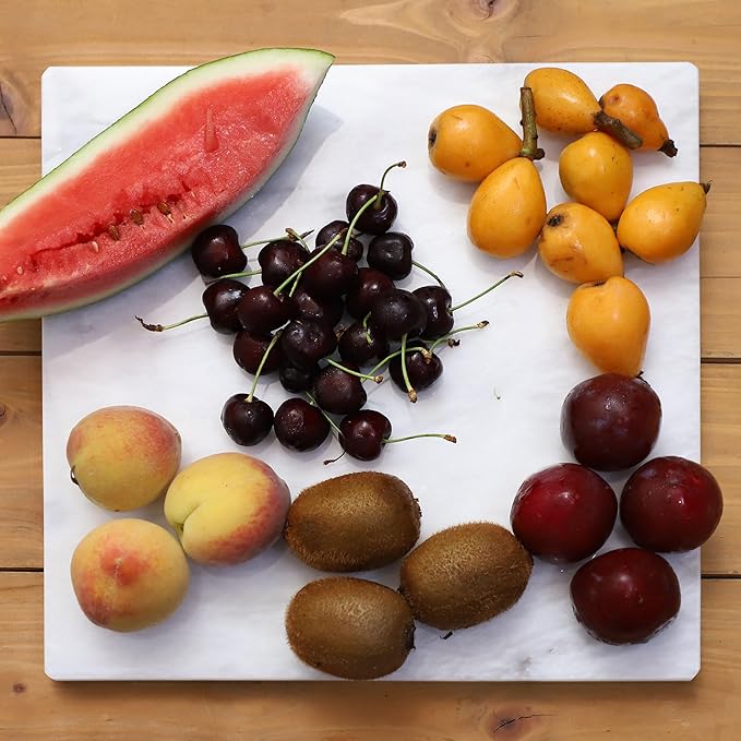 Marble Cutting Board Marble with Rubberized Feet- Marble Cutting Boards For Kitchen- Marble Pastry Board - Marble Slab For Table Top