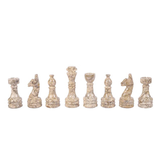 Coral and Dark Brown Fancy Chess Set 