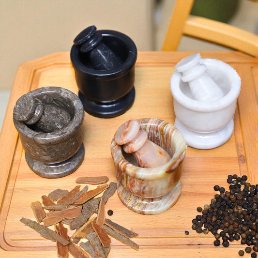 Marble Mortar and Pestle Set (2.5 inch) Black