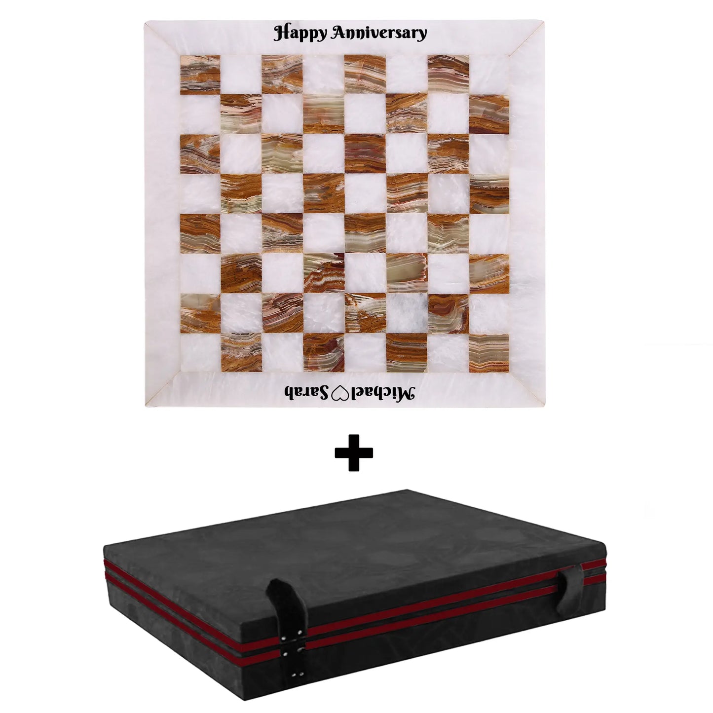 12 Inch White and Green Marble Chess Set