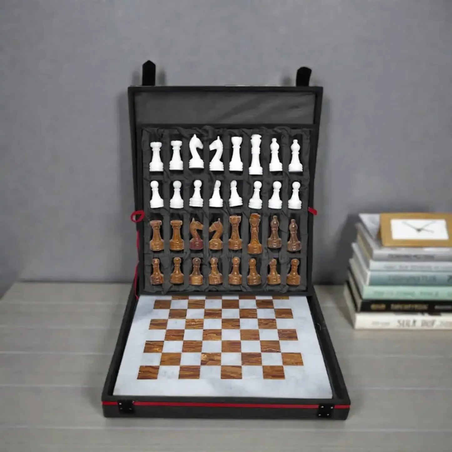2 inch  White and Brown marble Chess set