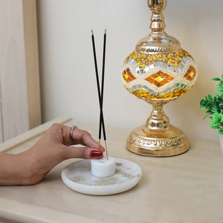 White Marble Incense Stick Holder Plate