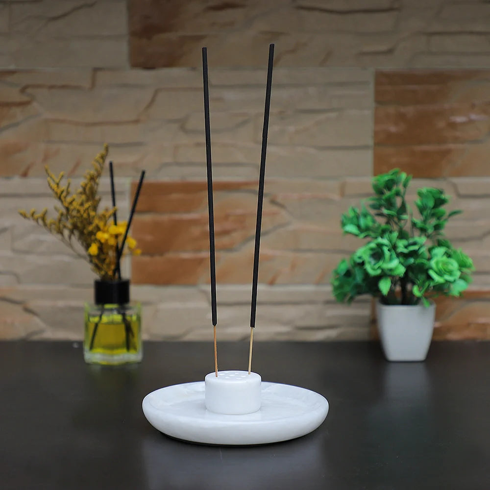 White Marble Incense Holder Plate