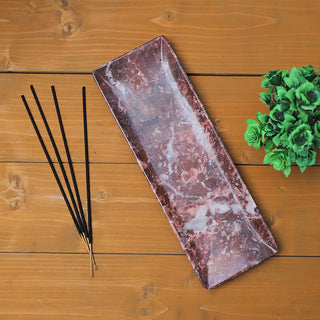 Rectangle Strawberry Red Marble Incense Holder