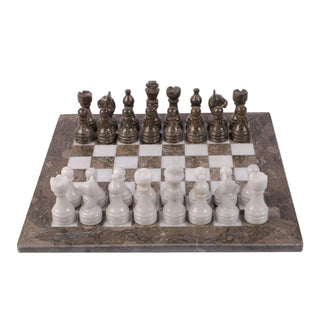 handcarve Oceanic & White Marble Chess Set