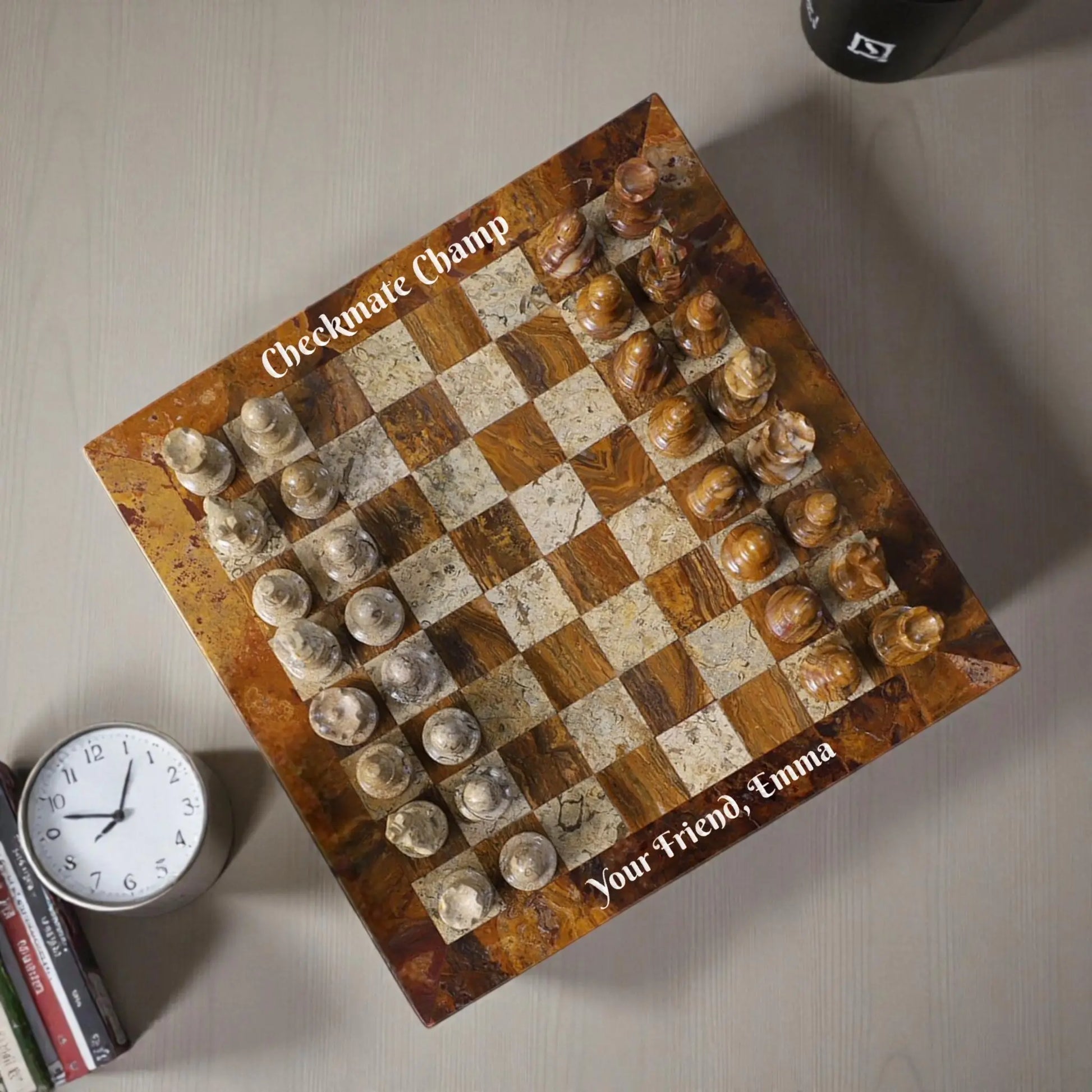 personalize handmade chess set