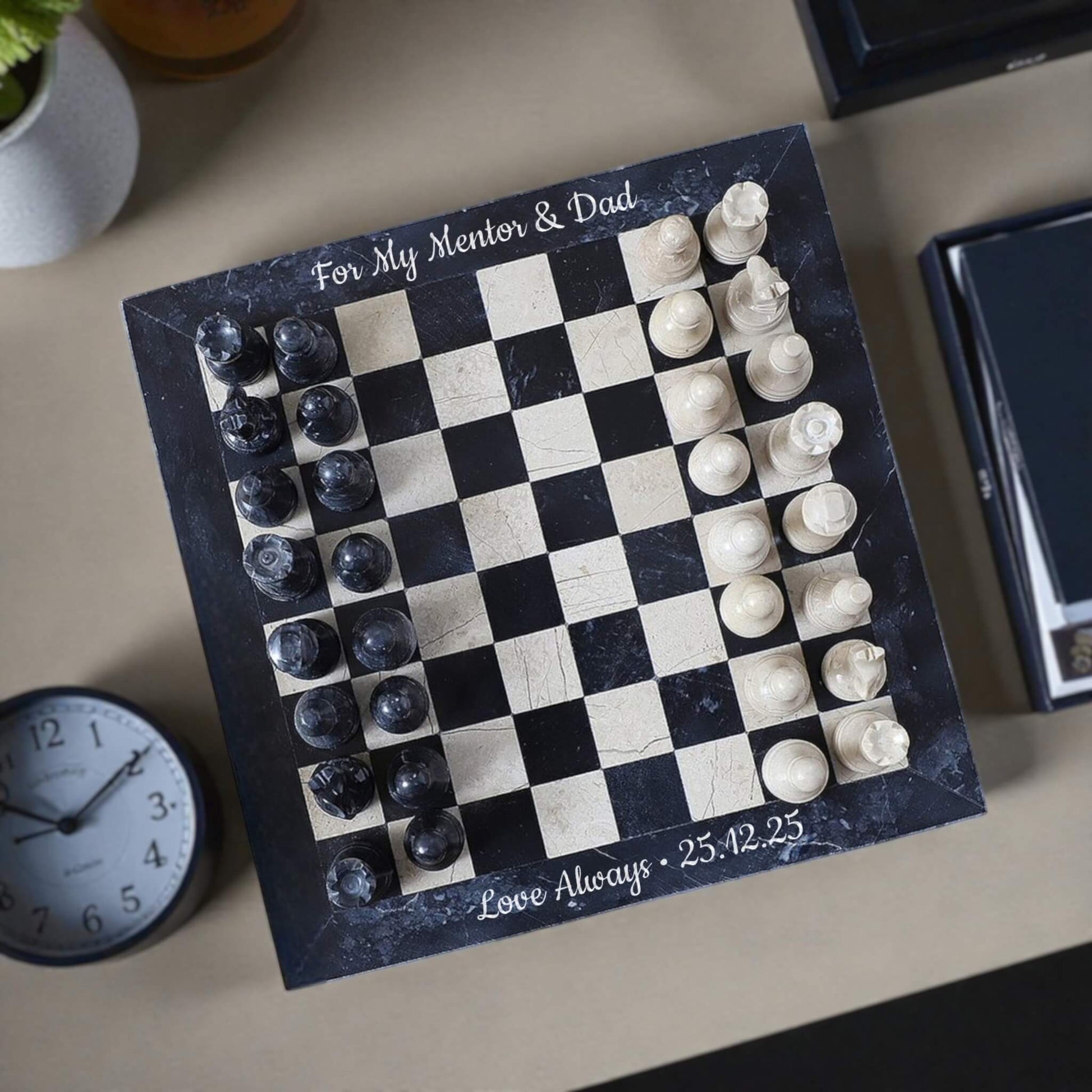 personalized marble chess board