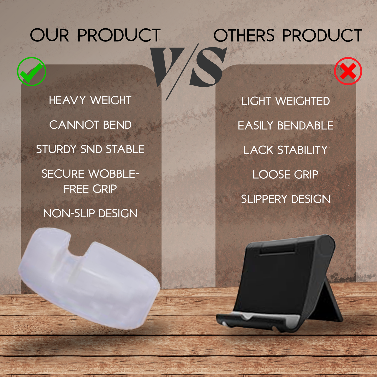 Marble Mobile Holder - White