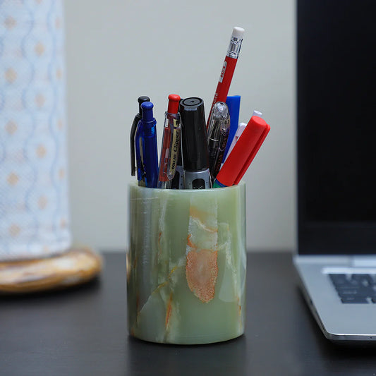 Onyx Green Marble Pen Holder