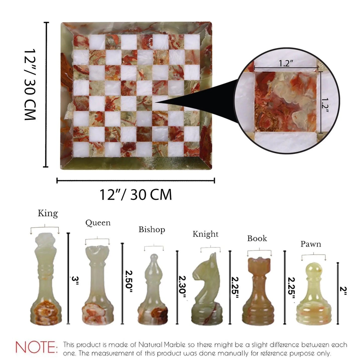 unique 12 inch onyx chess set
