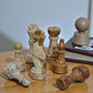 Coral & Brown Chess Figures