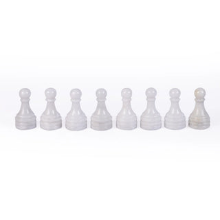fancy white chess set figures