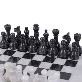 white & black marble chess set