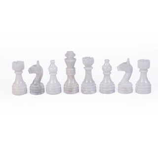 Inch White and Black Fancy Chess Set 