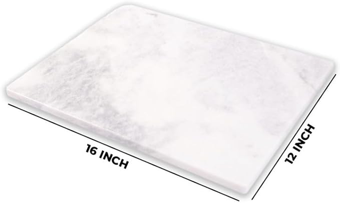 Marble Cutting Board Marble with Rubberized Feet- Marble Cutting Boards For Kitchen- Marble Pastry Board - Marble Slab For Table Top
