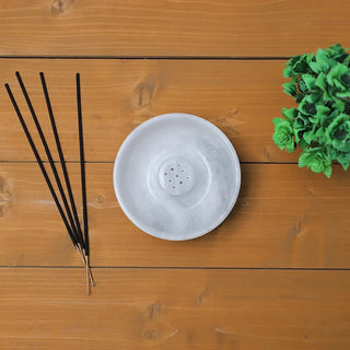 Marble Incense Holder white bowl