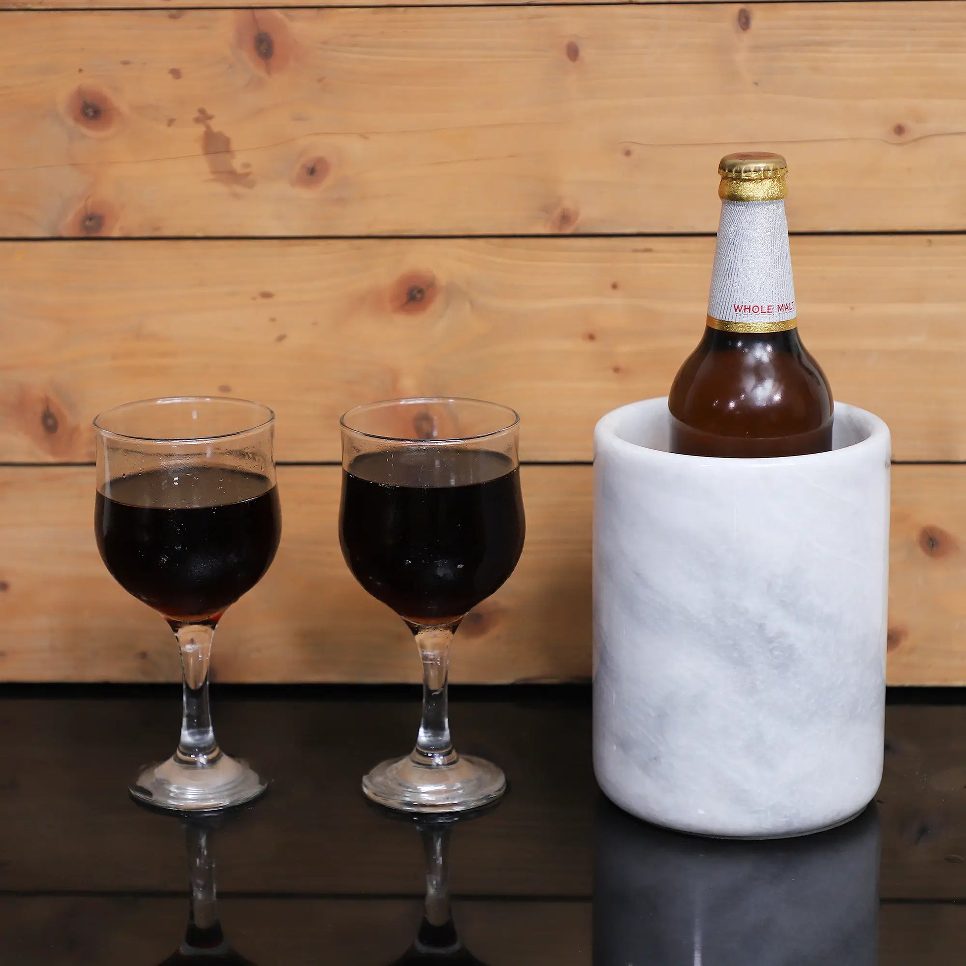 white marble wine chiller
